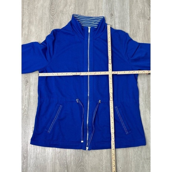 Jones New York Signature Blue Zip Jacket XL Drawstring Waist Casual - Picture 8 of 12